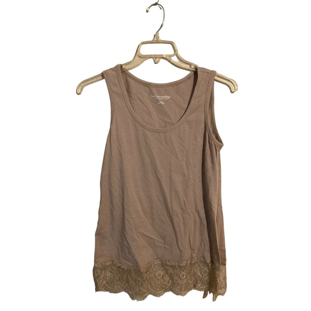 Soft Surroundings Womens Tank Top Beige Size Medium